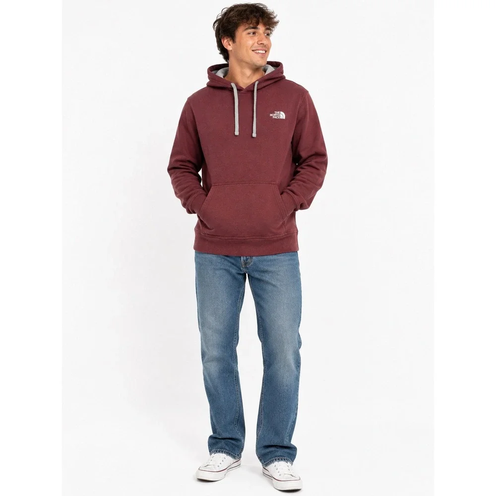 The North Face Hoodie Mens Large Maroon Pullover Fleece Logo Sweatshirt Gorpcore